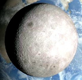 Shows the scarred area known as the South Pole-Aitken. 
It is one of the largest and oldest craters in the solar system.
NASA Photo